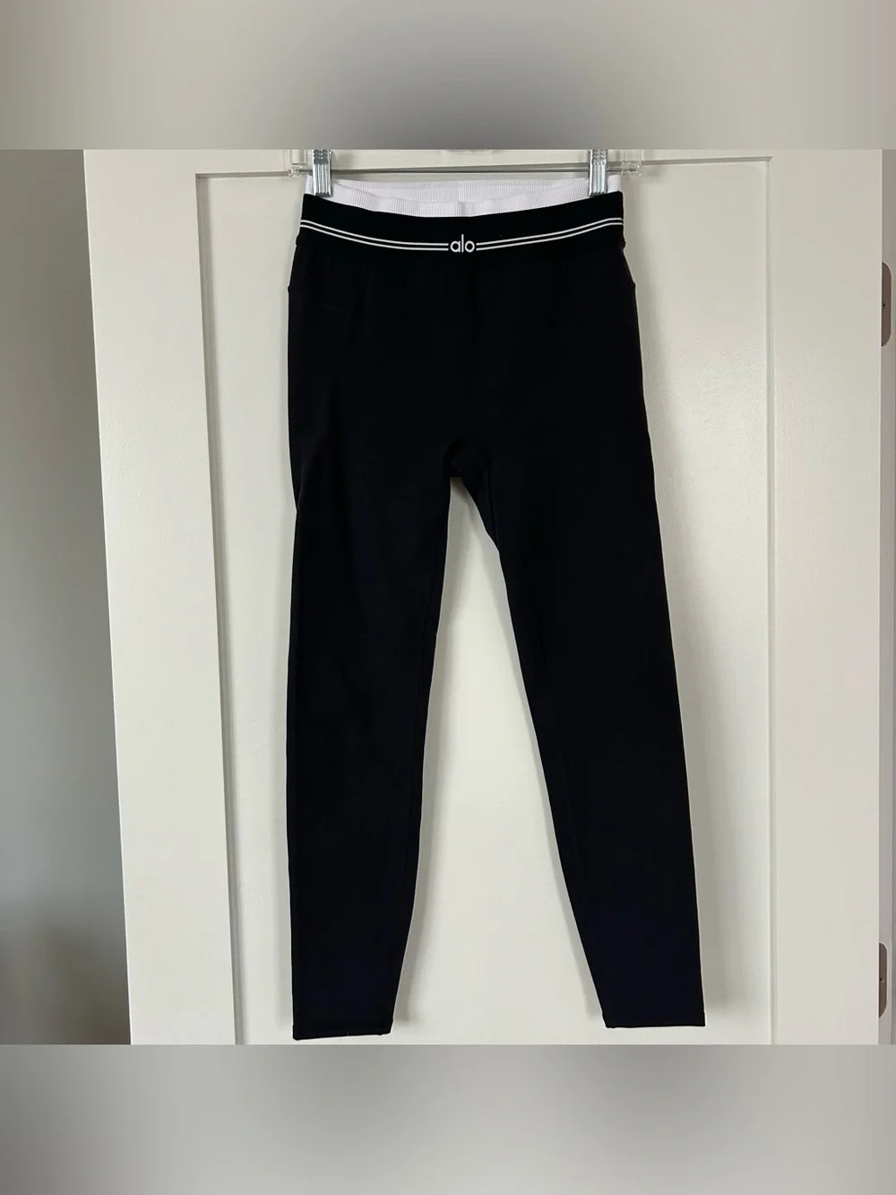 ALO “Better Together” Black & White High-Rise Leggings